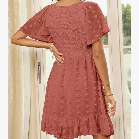 Pink Smocked Ruffle Dress - Picture 4 of 5